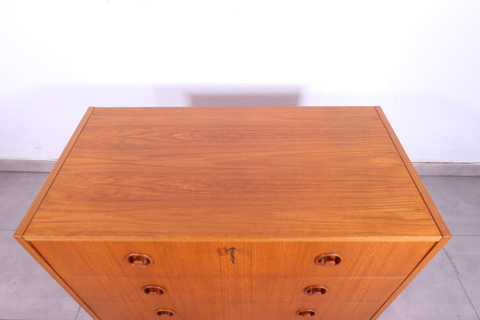 Schlichte Mid Century Retro Kommode 60s 70s Schrank Danish Design Teak Holz