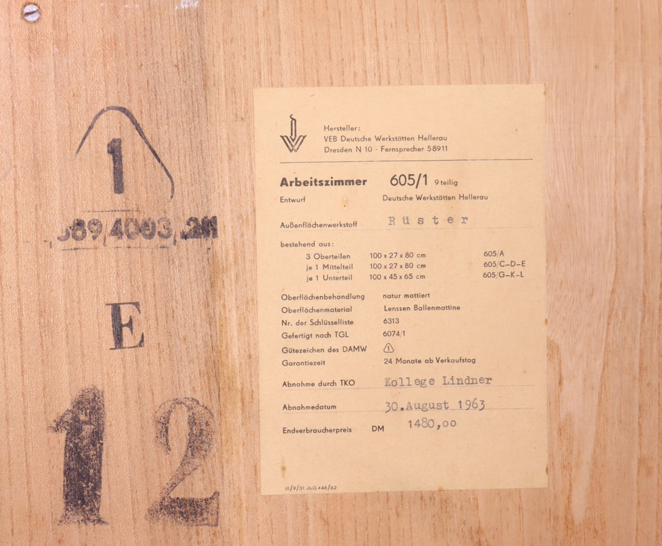 Schlichtes Original Hellerau Highboard Mid Century Retro Sekretär Schrank Holz Kommode