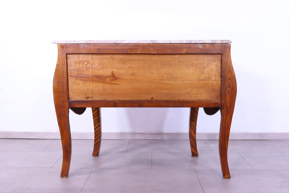 Königliche Bauchige Barock Stil Kommode Messing Marmor Louis XV Antik Stil
