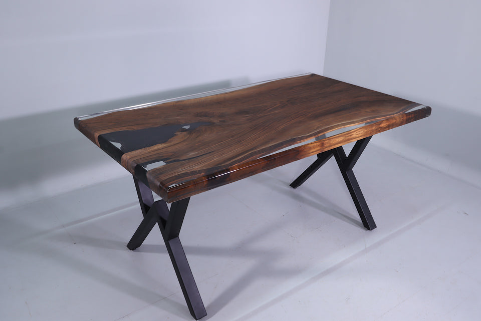 Einzigartiger Epoxidharz Tisch 160-90cm Nussbaum Esszimmer Tisch