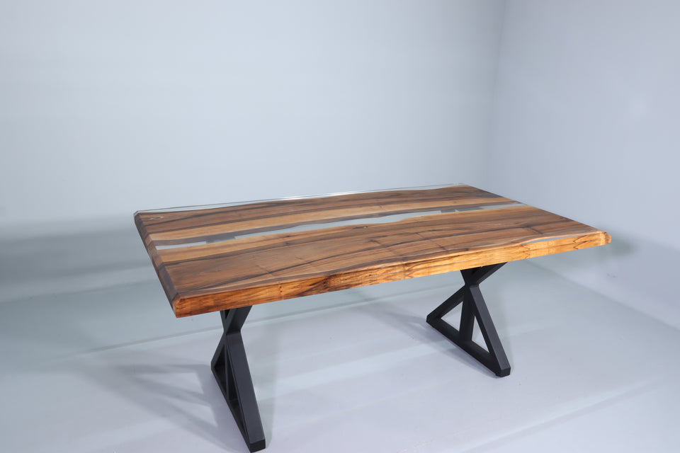Einzigartiger Epoxidharz Tisch 180-90cm Nussbaum Esszimmer Tisch River Table
