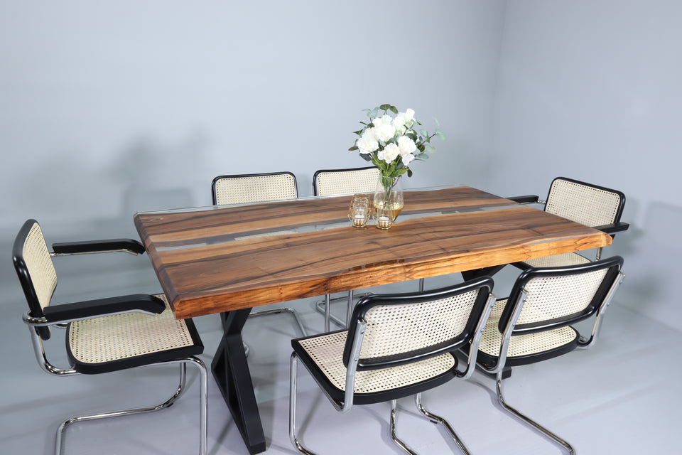 Einzigartiger Epoxidharz Tisch 180-90cm Nussbaum Esszimmer Tisch River Table