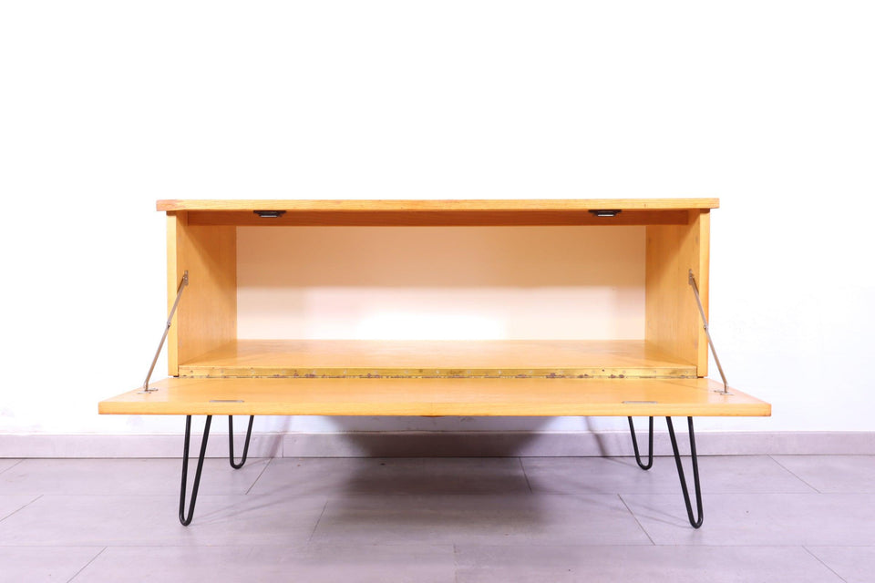Original Hellerau Kommode Joachim Nebelung 430 Bauhaus Klappschrank Hairpin Legs 1 von 3