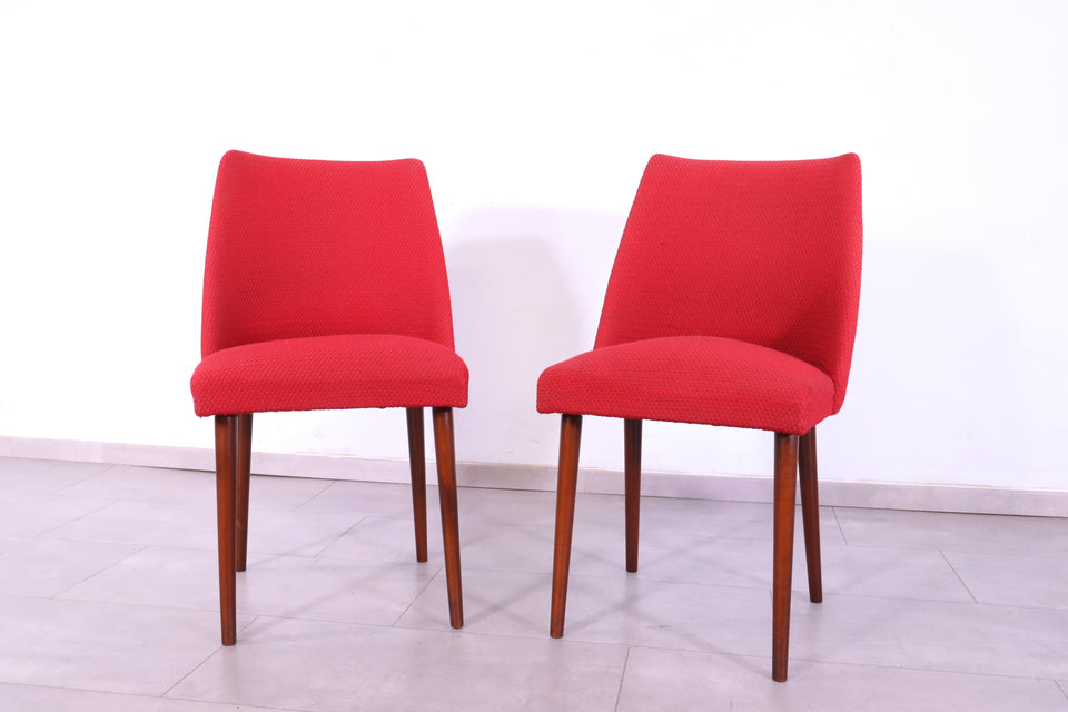 Wunderschöner Mid Century Stuhl Retro Rot Cocktail Stuhl 2 von 2
