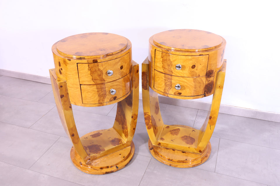 Art Deco Stil Beistelltisch Birke Nachttisch Kommode 1 von 2